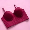 Tanques femininos doces cor camisola topos feminino sólido meia xícara lingerie confortável reunir push up sutiã suave roupa interior