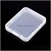 Förvaringslådor BINS Memory Card Storage Box Square Transparent plastfodral Finish Containerskydd Fall förpackning Drop Deliv Dhejz