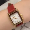 Orologio da polso da donna cinturino per orologio piccolo quadrato rosso a forma di tavolo quadrante temperamento moda quarzo impermeabile