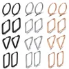 Серьги-кольца 1-4 пары, бесконечные маленькие обручи из нержавеющей стали, квадратные, треугольные, прямоугольные, геометрические, набор обручей для мужчин и женщин