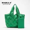 Sacos de noite MABULA Inverno tecido nylon acolchoado bolsa grande capacidade pena para baixo acolchoado bolsa de ombro com bolsa pequena conjunto 231120