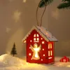 Рождественские украшения Деревянный дом Подвеска Снеговик Лось Санта-Клаус Медведь Освещение Светящиеся украшения для бревенчатой хижины 231120