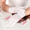 Five Fingers Gloves Sunscreen Ladies Summer Outdoor Cycling Silk Bow Thin Touch Screen Lace Wedding J52