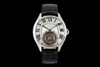 Movement watch Watch Man Round 316L steel Fine 40mm case Tourbillon bead Frame crown frosted silver Plated Hollowed out Grille Sapphire Crystal clear back desig