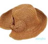 Berretti Visiera parasole Cappello intrecciato in paglia Design bowknot Protezione pieghevole Cappelli estivi da donna fatti a mano per ragazza all'aperto