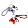 Designer Keychainas PVC Soft Lim Cartoon Small Mini Game Console Key Chain för män Kreativ simulering Joystick Handle School Bag Keyring Pendant