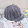 Snapbacks Style norka furt czapka ręcznie robiona prawdziwa norek futra rycerzowa ciepła zimowa futra kapelusz moda dama prawdziwa fur