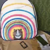 Designer Kids Rainbow Cat Printed Backpacks Fashion Kids Double Counter Facs Classical Teenagers Propack A9940