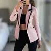 Kadınlar Suits Blazers Kadın Moda Çift Kelime Çifte Houndothots Blazer Ceket Vintage Uzun Kollu Flep Cepleri Kadın Dış Giyim Şık Yelekler 231120