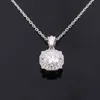 Provence Stock Silver Necklace White Color Moissanite Diamond 0.5ct Pendant Necklace