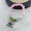 Strand, tamanho artesanal, tamanho de vidro colorido de tamanho personalizável letra charme de mulheres pulseiras de pulseira de pulseira de pulseira