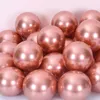 Décoration de fête 30pcs / ensemble 10 pouces brillant rose métal perle ballons en latex or rose épais chrome métallique gonflable ballons d'air Globos