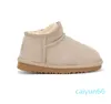 Knöchelhalbe Kinderstiefel Klassische Booties Australien Schneestiefel Kinderschuhe Mode Sneakers Shearling Futter Schaffell Junge Mädchen Sneaker