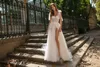 Party Dresses White Wedding Bride Robes Bridal Shower Dress Off Shoulder Long Sleeve Side Split Sweep Train Beaded Tulle 221110