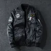 Mäns jackor Autumn and Winter Black Jacket US Air Force Flight Coat Baseball Uniform Trendy Märke fördubblar Wear Bomullskläder 231120