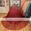 Party Dresses 2023 Wine Red Bling Quinceanera With Warp Appliques Beaded 16 Girl Sweet Gowns Vestido De 15 Anos