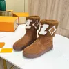 Designer boots, snow half boots, plush boots, lace up boots, high-quality women's half boots, classic brown black shoes, winter and autumn snow boots 01