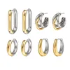 Hoop Earrings Two-Tone Metal For Women Luxury Geometric Simply Cool Trendy Design Girls' Gift Party Accessories
