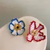 Stud Earrings HUANZHI Colorful Enamel Devil's Eyes Flower For Women Girls Vintage Exaggerated Chunky Metal Party Jewelry Gifts