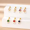 Stud Earrings 1PC Cute Korean Heart Bling Color Zircon For Women Stainless Steel Piercing Dangle Earring Fashion Jewelry