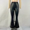 Dames Broeken PU-leer Uitlopende broek Zwart Sexy Skinny Hoge taille Informeel Vintage Slanke elastische panty Winter Herfst 2024