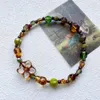 Charm Armbänder Einfaches elastisches Seil Blumenarmband Vintage Perlenschmuck Modeaccessoire für Frauen Mädchen