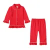 Pyjama's Bijpassende kerstpyjama's voor meisjes en jongens Rode katoenen pyjama's voor kinderen Baby Enfent Nachtkleding Familie Kinder PJS 231120