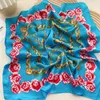 Foulards Satin Châle Design Géométrique Imprimé Imprimé Soie Carré Femmes Cou Wrap Foulard Plage Bande De Cheveux Bandana Pour Femmes