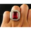 Zirun Röd ring Herr Hip Hop Noble Jewelry Ring