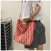 Borse da sera Moda giapponese Tela Studente Spalla Stripe Tendance2023 Borsa da donna grande eco designer Borsa shopper da donna Borse Bolsas