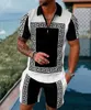 Herren-Trailsuiten Herren Polo-Shirts Shorts 2-Stück-Sets Luxusmarke Casual Anzug Reißverschluss Lapel T-Shirt Short Sleeve Tracksuit männliche Jogger-Outfits 230421