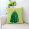 Pillow Case Polyester Cactus Palm Leaf Pillowcase Green Leaves Linen Cases Chair Cover Home Decorative Decor
