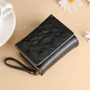 Card Holders Short Purse Embroidery Coin Multi-slot Buckle Zipper Bag Money Clip