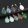 Anhänger Halsketten 3pc Naturstein Quartzs Anhänger Vergoldet Weiß Türkis Malay Jade Für Schmuck Machen Diy Frauen Halskette Ohrring