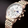 손목 시계 Junjean Business Casual Men 's Watch 방수 쿼츠 Luminous 디스플레이 시계 이중 중고 스테인레스 스틸 밴드