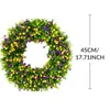 Flores decorativas coloridas primavera verão verão florais decoração caseira multicolor para a parede de parede da porta da frente 45cm PVC Flor artificial