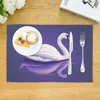 Table Mats Cute Swan Placemats Sophisticated White Dining Outdoor Party Decoration Heat Resistant