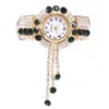 손목 워치 여성을위한 고급 시계 절묘한 합금 패션 시계 창조적 인 프린지 석영 팔찌 손목 우아함 Montre
