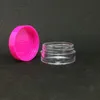 3Gram Mini Clear Plastic Empty Jars Pot Hot Pink Lid 3ML Travel Size For Cosmetic Cream Eye Shadow Nails Powder Jewelry Jjwra