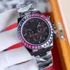 Watch Mens Designer Watches Rainbow bezel 7750 Automatic Mechanical Movement 41mm Sapphire Timing Function Wristwatch Stainless Steel Strap High Quality