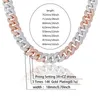 Collares colgantes TOPGRILLZ 18MM Maimi Cuban Link Cadena Collar Rosa Oro Plata Color Iced Out Cubic Zircon Hip Hop Joyería Regalo 231121