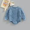 Rompers 5 Colors Spring Autumn Baby Rompers Clothes 0-24M born Boys Girls Plaid Long Sleeve O-neck Sweatshirts Jumpsuits 230421