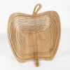 Popularny drewniany koszyk warzywny z uchwytem Kształt jabłkowy koszyki owoc