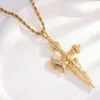 Chains Gold Plated Necklace 60cm Chain Fashion Cross Pendant Copper Jewelry For Men And Women Daily Wear Set Gift