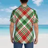 Men's Casual Shirts Shirt Christmas Plaid Check Pattern Short Sleeve Tops Lapel Summer