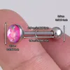 Glänzender bunter Zungenring Edelstahl Bar Zungenpiercing Barbell Stud Punk für Frauen Männer Piercing Schmuck