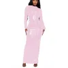 Women Sexy Long Sleeve Sheath Dress Shiny PVC Leather Hobble Dress Back Split Bodycon Maxi Dress Party Club Evening Vestidos