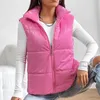 Damesvesten Vestjassen Grote maten Bovenkleding Crop Lichtgewicht Hoge kraag Mouwloos Gewatteerde bodywarmer met rits Winter Warme gewatteerde jas