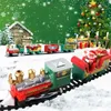 Świąteczne dostawy zabawek świątecznych zestawów pociągów dla dzieci Mini pociąg DIY DIY Prezent świąteczny Retro Boy Toy Car Rail Car Can Educational Game Boy Toys 231121