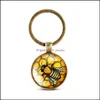 Key Rings Selling Crystal Keychain Unique Cute Bees Holder Handmade Animal Pattern Keyring For Women Girls Personalized Jewelry Gift Otmyx